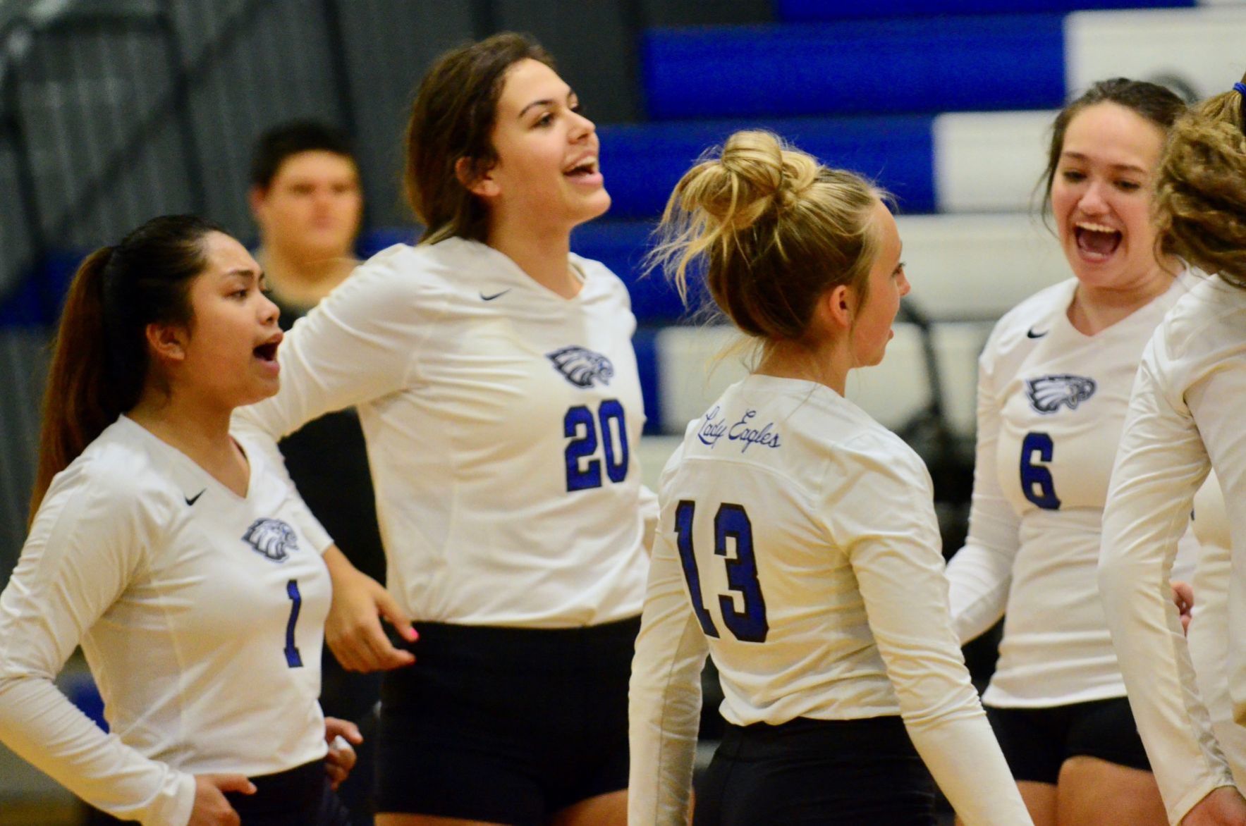 Lady Eagles celebrate